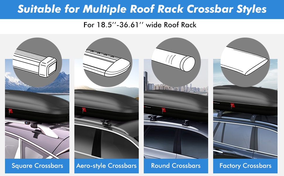 8.83 Cubic Ft Heavy Duty Hard Shell Rooftop Cargo Carrier Car Roof Box with Security Keys