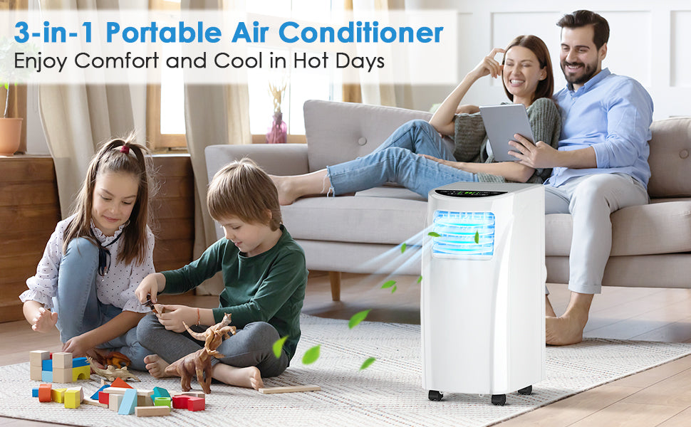 8000 BTU Portable Air Conditioner with Sleep Mode Dehumidifier Function Remote