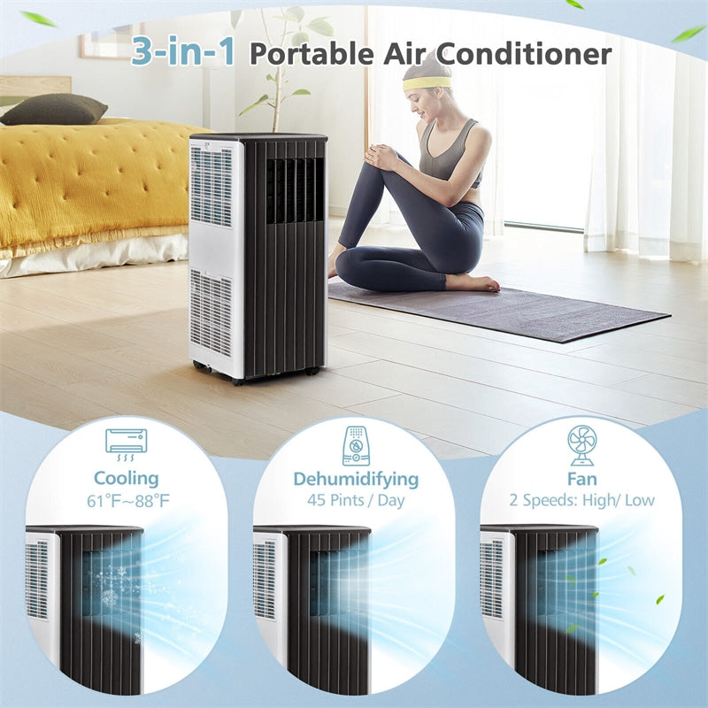 8000 BTU Portable Air Conditioner 3-in-1 AC Cooling Unit with Dehumidifier, Remote Control & Window Kit