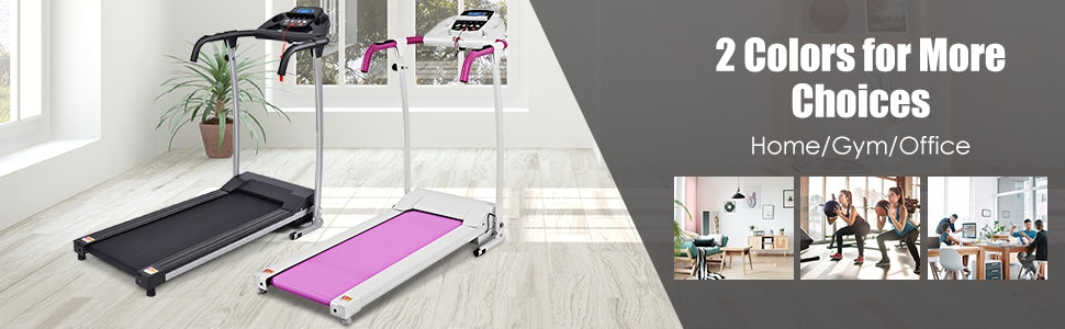 800W Folding Electric Treadmill Motorized Running Fitness Machine with LED Display