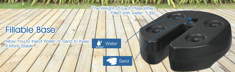 8Pcs 20Lbs Canopy Weights Water Filled Weight Plates for Shade Umbrella
