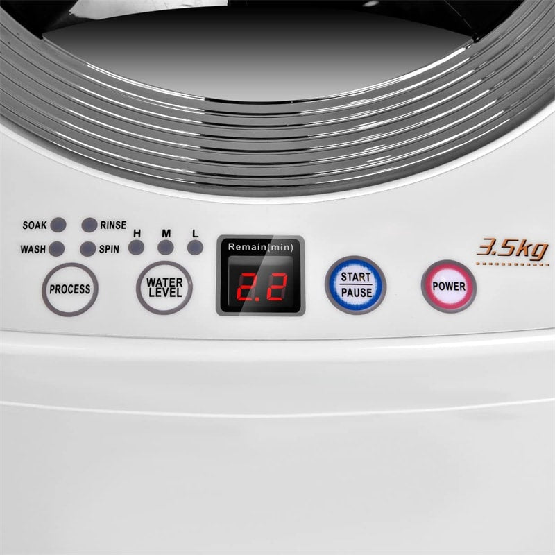 8 LBS Capacity Portable Washing Machine Full Automatic Washer Dryer Combo with Built-in Pump Drain for Apartment RV Dorm