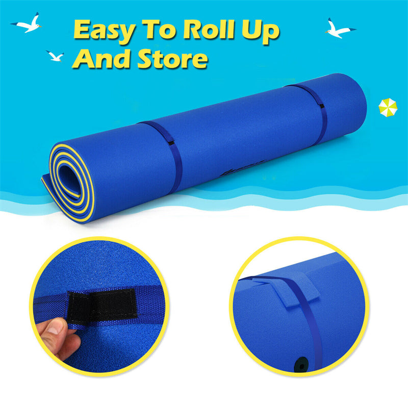 18' x 6' 3 Layer Tear-Resistant XPE Foam Floating Water Pad for Beach Water Recreation