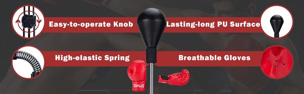 Adjustable Height Freestanding Punching Bag with Stand and Boxing Gloves for Adults Kids
