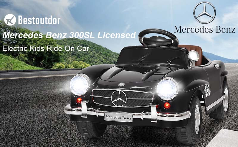 6V Licensed Mercedes-Benz R/C 300SL Kids Battery Powered Ride On Car with Remote Control