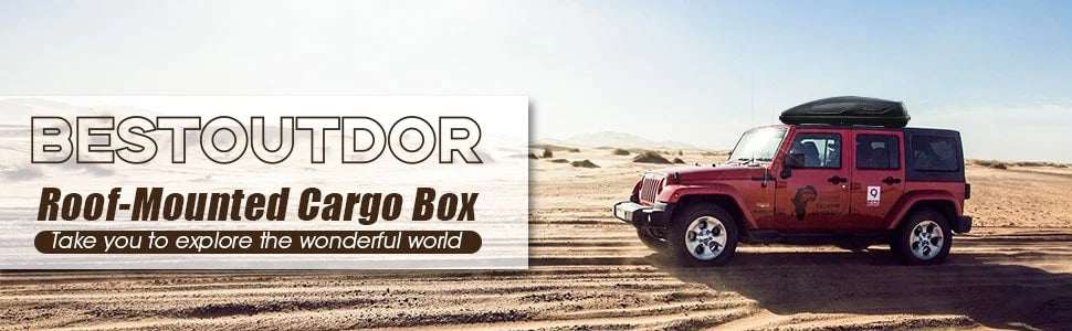 Cargo Box Rooftop Cargo Carrier 14 Cu.Ft Waterproof Roof Luggage Bag Dual-sided Opening Vehicle Roof Box with Car Trunk Organizer