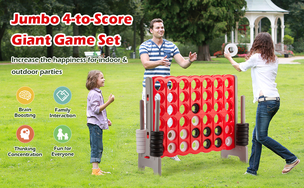 Giant 4-in-A-Row Jumbo 4-to-Score Giant Lawn Games for Kids Adult