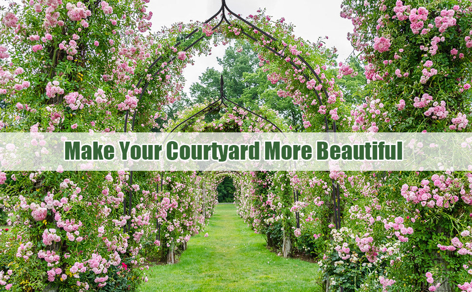 Gothic Metal Garden Rose Arch for Outdoor Backyard Wedding