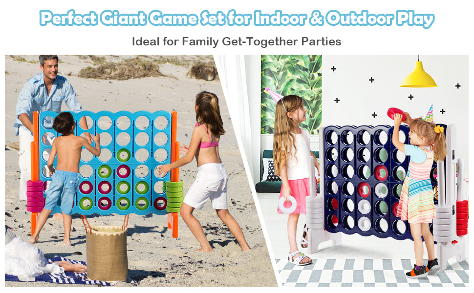 Jumbo 4-to-Score 4-in-A-Row Giant Game Set for Kids Adults
