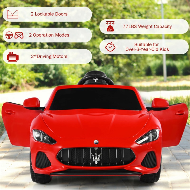 Coche para niños con batería de 12 V Maserati GranCabrio con licencia y control remoto