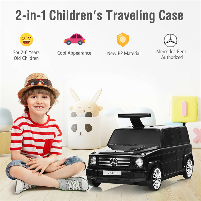 Licensed Mercedes Benz AMG 2-in-1 Kids Ride On Car Toy Toddler Travel Suitcase with Handle