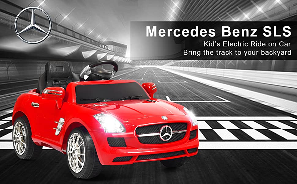 Coche eléctrico para niños Mercedes Benz SLS 6V con licencia y mando a distancia MP3