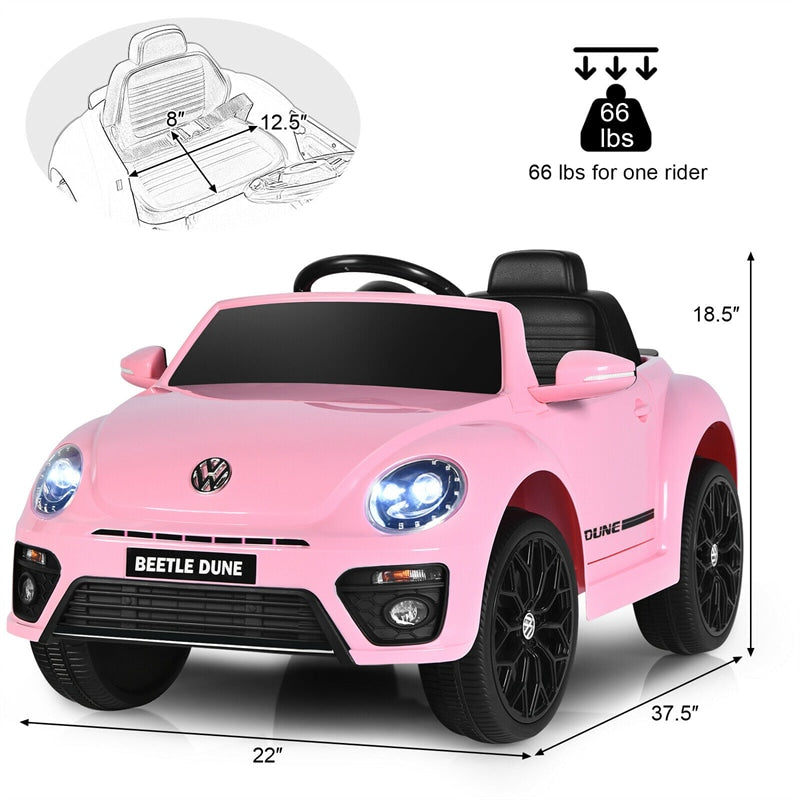 Licensed Volkswagen Beetle 12V Battery Powered Kids Ride On Car with Remote Control