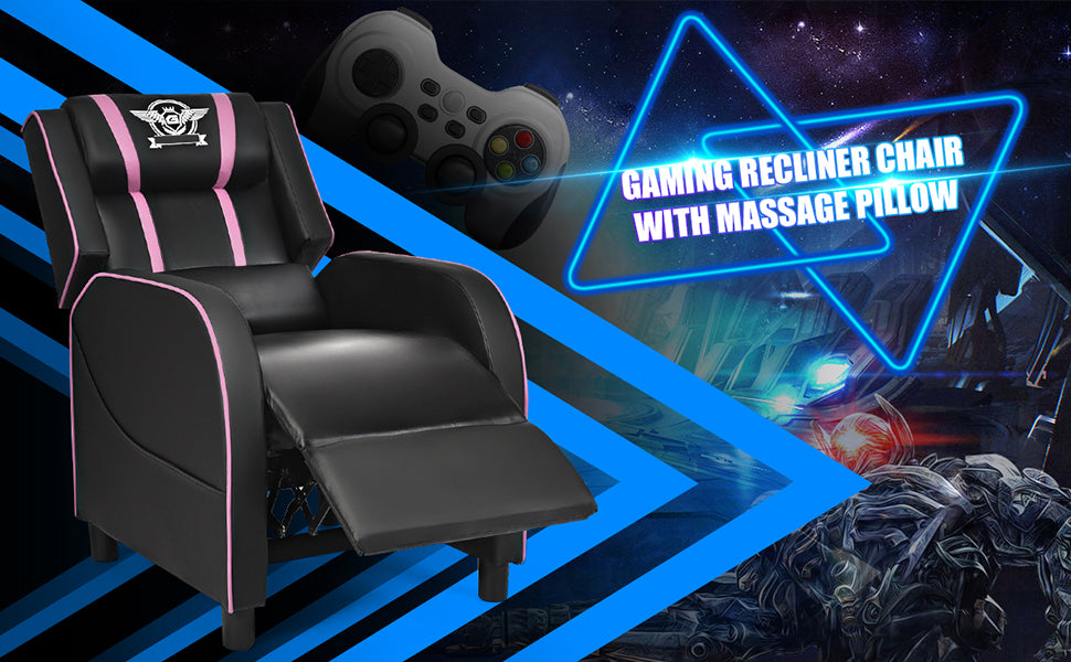 Massage Gaming Chair Racing Style Recliner Sofa Adjustable PU Leather Game Chair Home Theater Seat