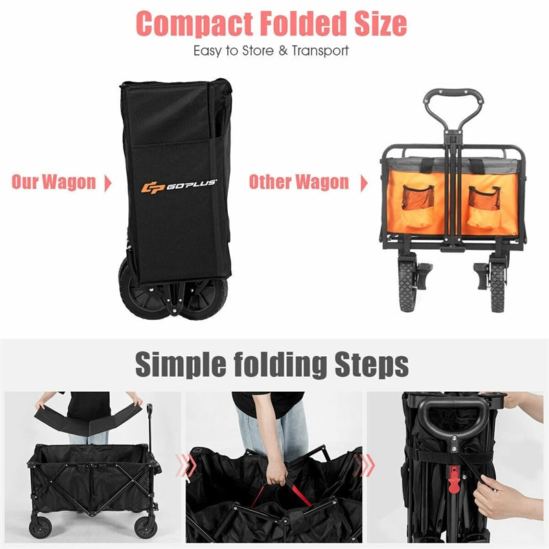 Outdoor Collapsible Utility Garden Wagon Cart Trolley Buggy