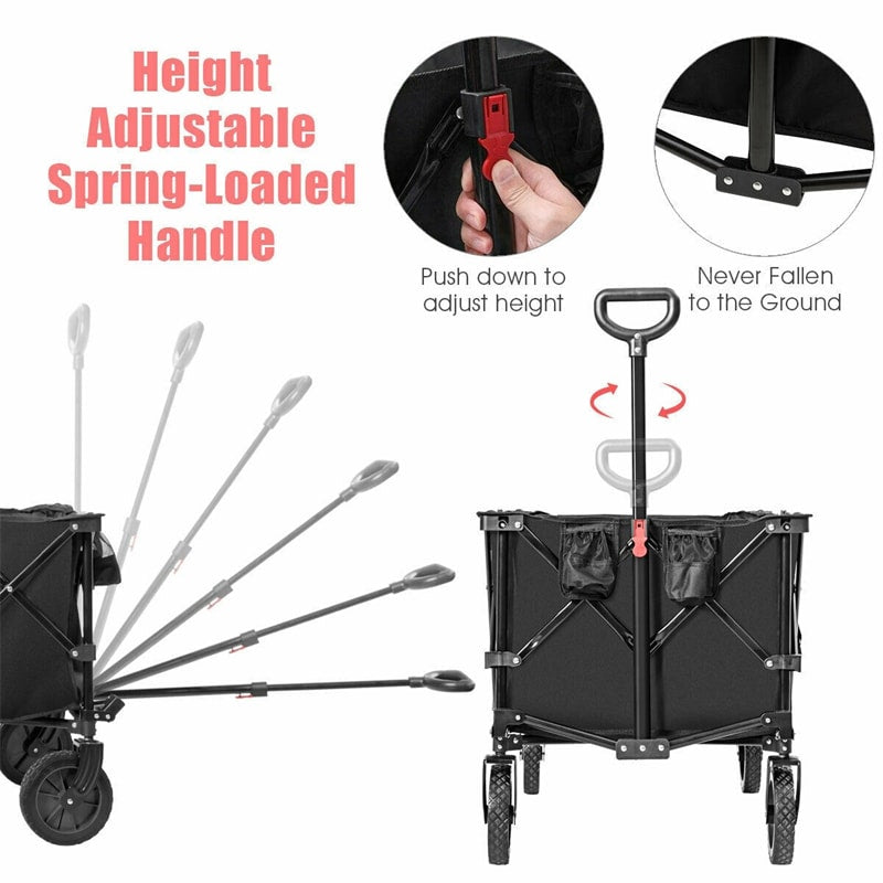 Outdoor Collapsible Utility Garden Wagon Cart Trolley Buggy