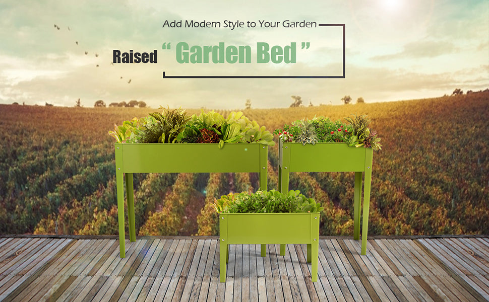 40" L x 13" W Outdoor Metal Raised Garden Bed Elevated Planter Box