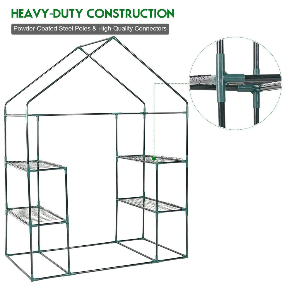 Outdoor Portable 4 Shelves Walk-in Greenhouse