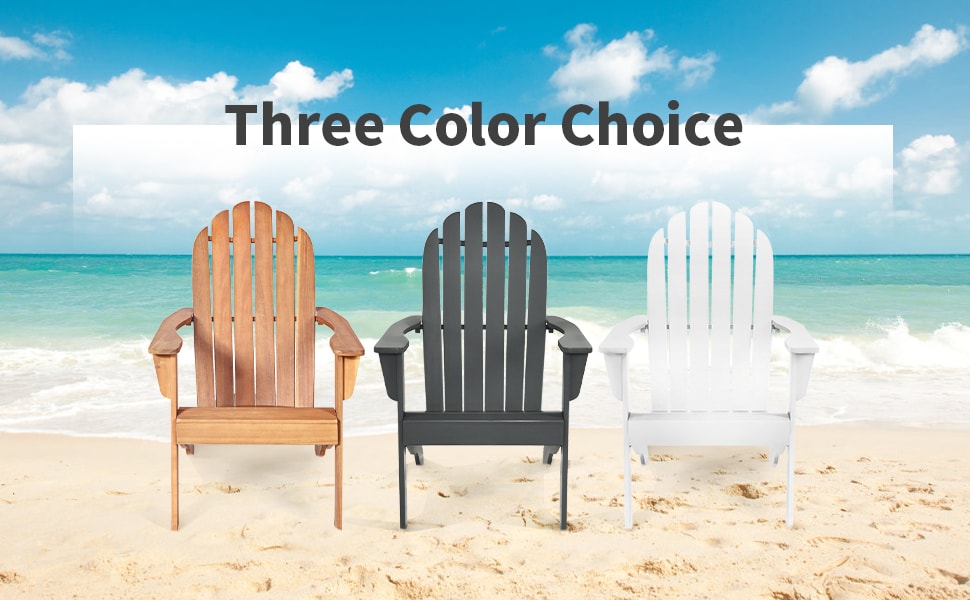 Outdoor Wooden Folding Adirondack Chair for Patio Garden