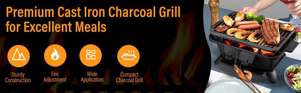 Cast Iron Charcoal Grill and More