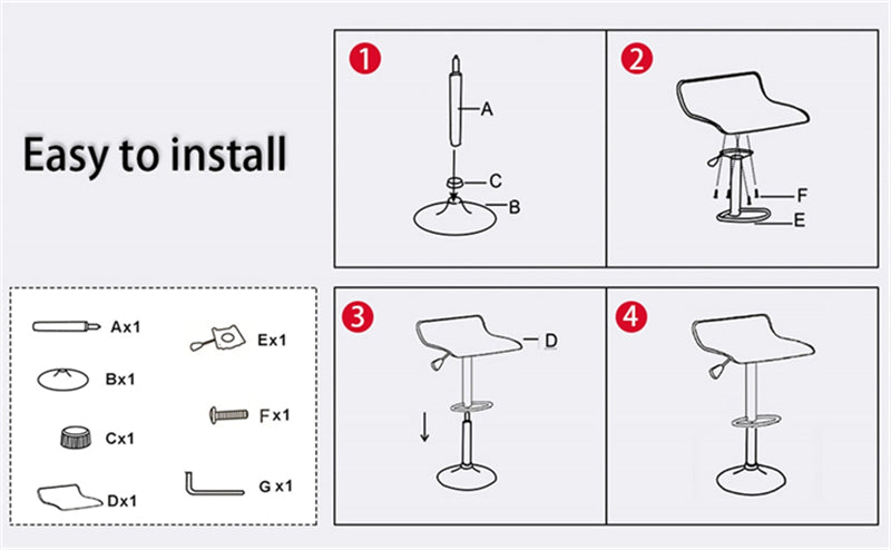 Set of 2 Swivel Adjustable PU Leather Backless Bar Stools Counter Stools