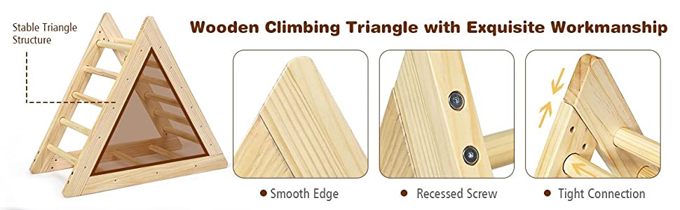 Wooden Climbing Pikler Triangle Ladder Play Equipment for Toddler