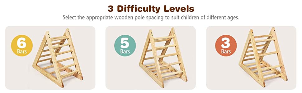 Wooden Climbing Pikler Triangle Ladder Play Equipment for Toddler