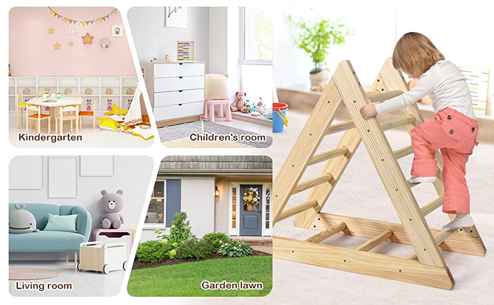 Wooden Climbing Pikler Triangle Ladder Play Equipment for Toddler