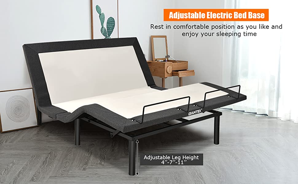 Zero Gravity Electric Adjustable Bed Base with Massage & Remote - Twin XL Size