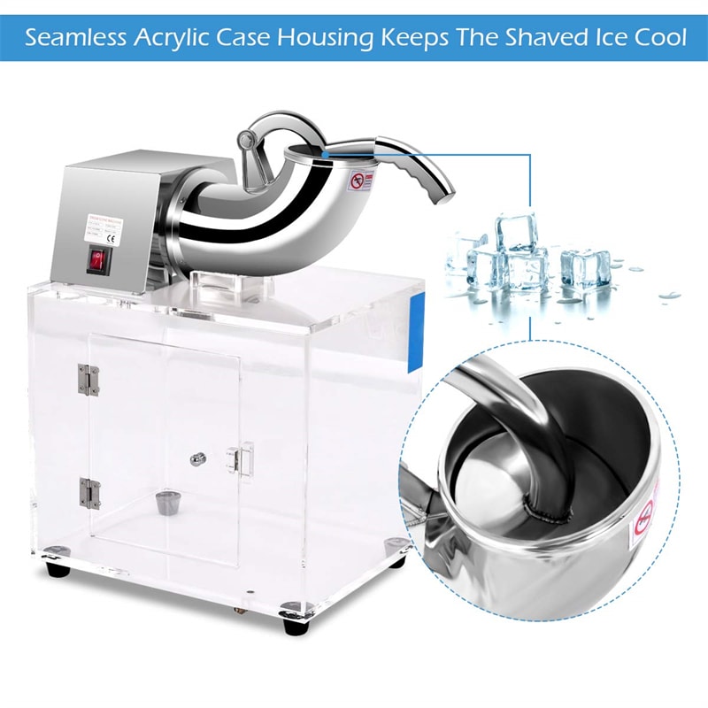 New Stainless Steel Electric Ice Crusher Ice Crushing Machine Snow Ice Maker