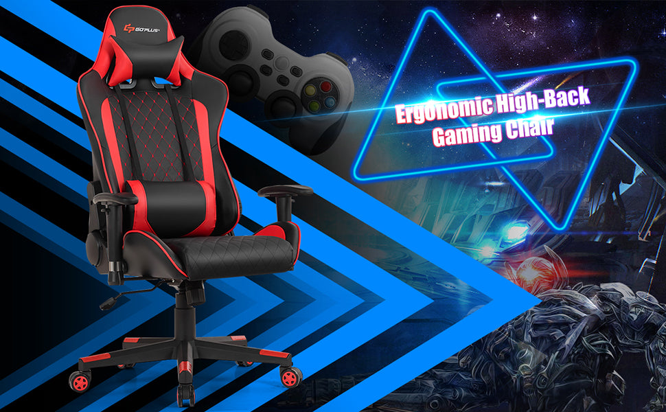 Massage Gaming Chair Gaming Recliner Ergonomic High Back Office Computer Chair with Adjustable Armrest & Lumbar Pillow