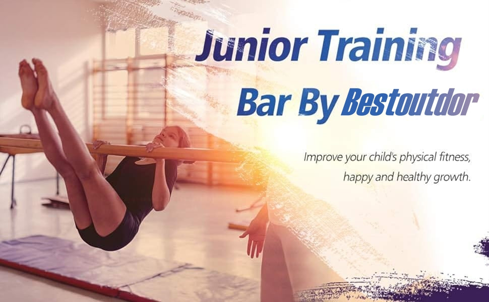 Steel Gymnastics Bar Height Adjustable Horizontal Bar Gymnastics Home Kip Bar Junior Training Bar with Double Locking Mechanism