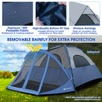 6-Person Camping Dome Tent with Screen Room Porch & Removable Rainfly
