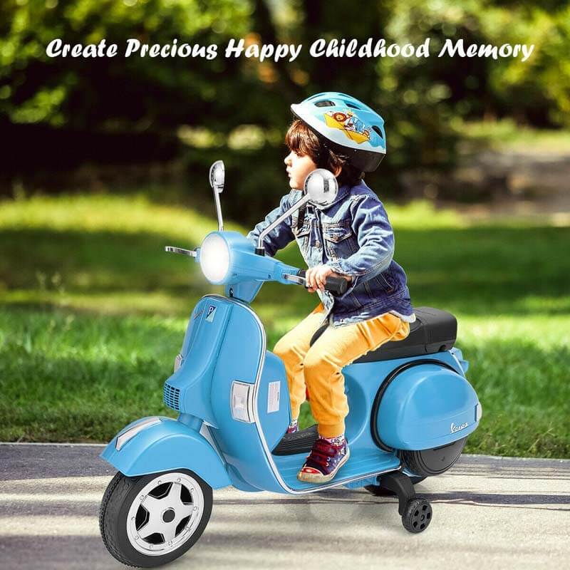 6V Kids Ride on Vespa Scooter Motorcycle with Music and Lighting Effects