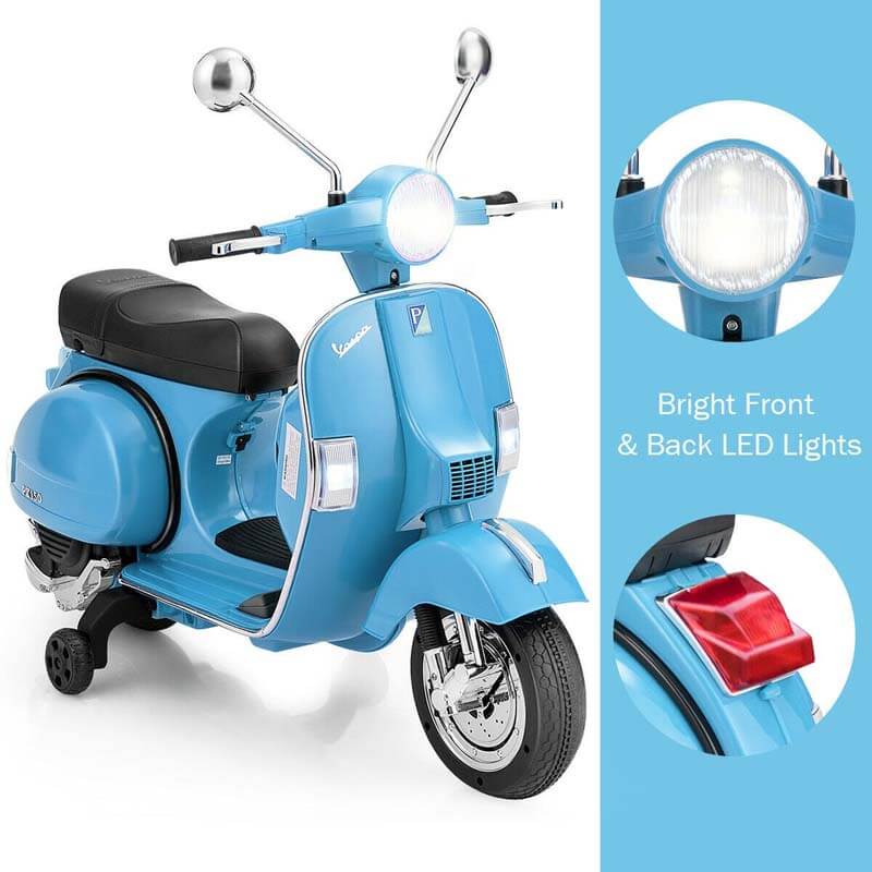 6V Kids Ride on Vespa Scooter Motorcycle with Music and Lighting Effects
