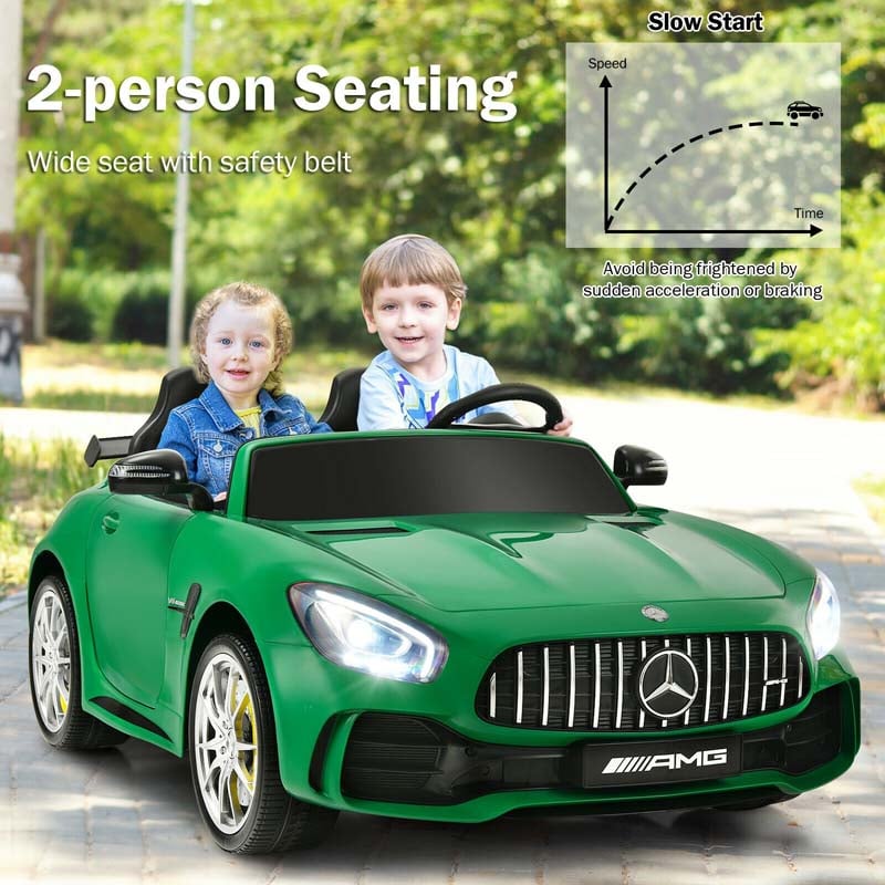 12V Kids 2-Seater Ride On Car Licensed Mercedes Benz AMG GTR with Remote and LED Lights