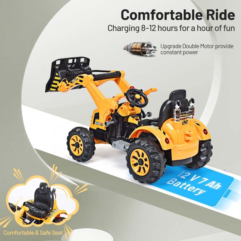 12V Kids Ride-on Excavator Dumper Truck Electric Riding Construction Vehicle