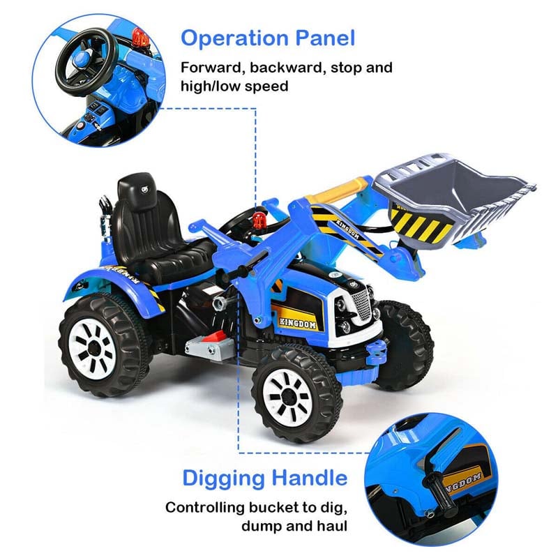 12V Kids Ride-on Excavator Dumper Truck Electric Riding Construction Vehicle