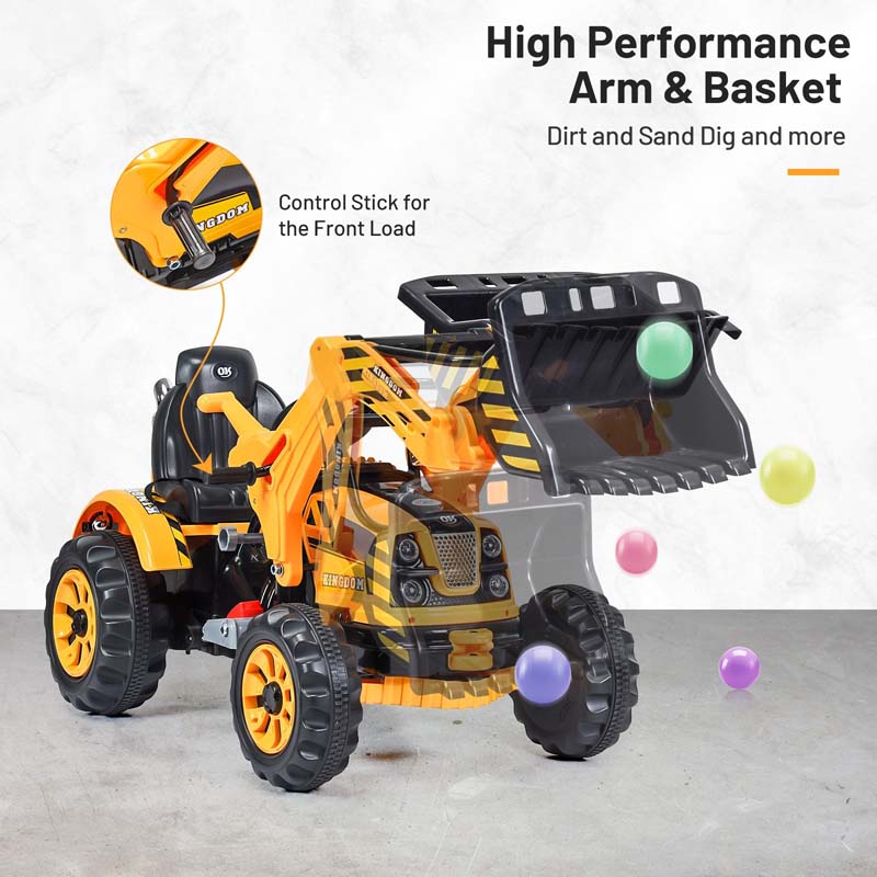 12V Kids Ride-on Excavator Dumper Truck Electric Riding Construction Vehicle