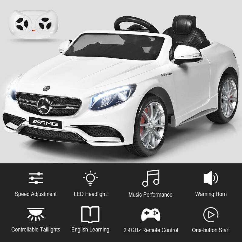 12V Kids Mercedes-Benz S63 Licensed Electric Ride-on Car