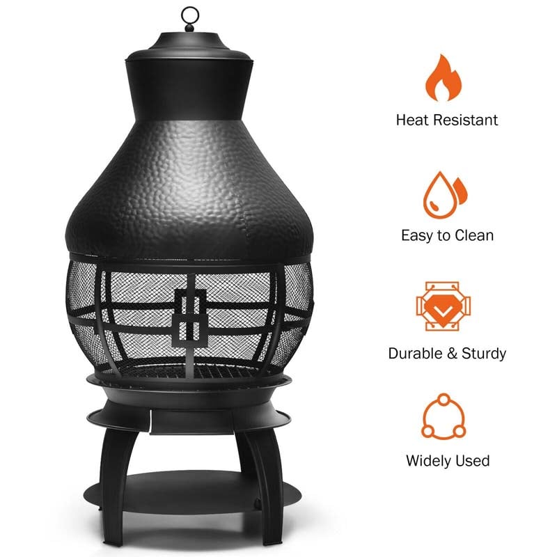 Outdoor Patio Wood Burning Chimenea Fireplace