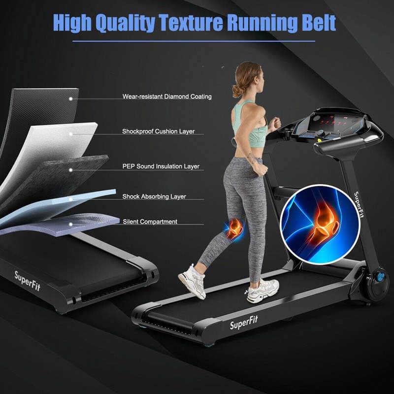 2.25 HP Folding Treadmill Running Cardio Training Machine with LED Touch Display