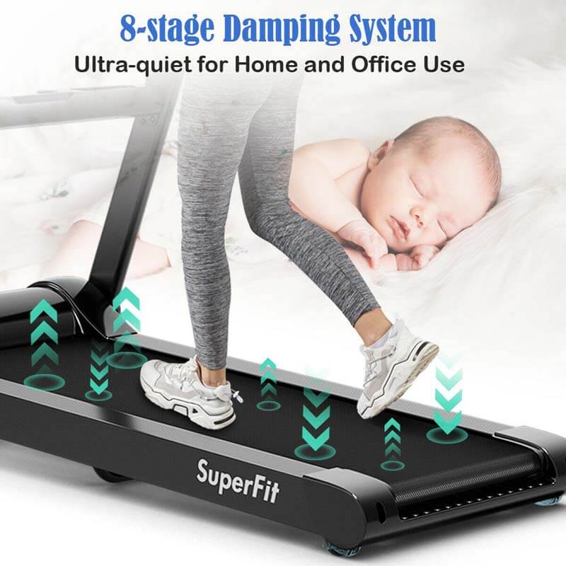 2.25 HP Folding Treadmill Running Cardio Training Machine with LED Touch Display