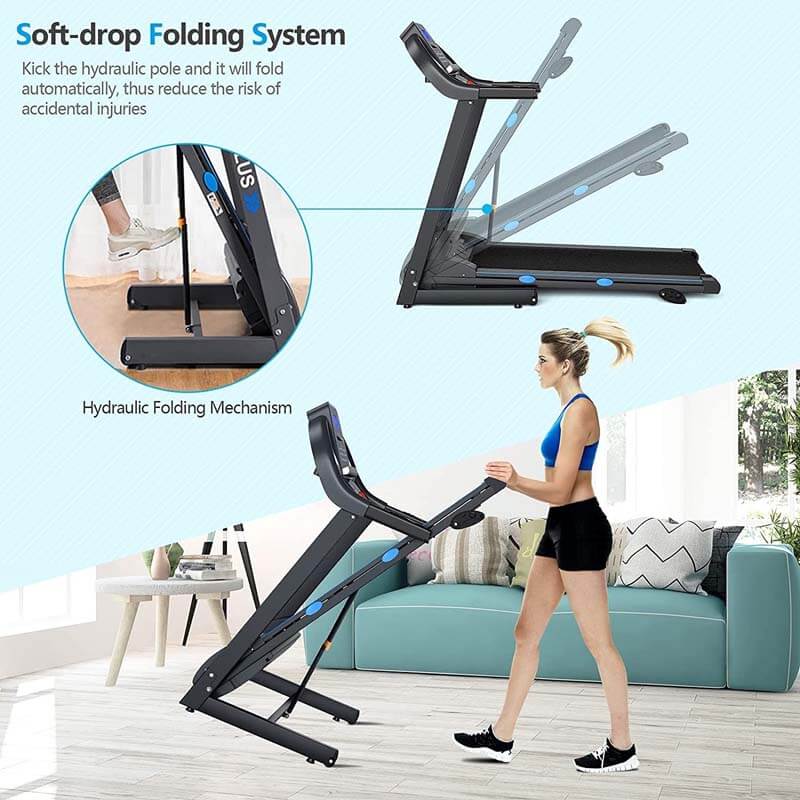 2.25 HP Electric Folding Treadmill Motorized Power Running Fitness Machine