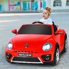 12V Battery Powered Licensed Volkswagen Beetle Kids Electric Ride On Car w/ Remote