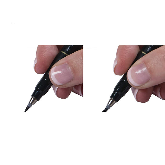 BRUSTRO Fude Hard-tip Black Ink Calligraphy Brush Pen Set of 4. (Extra —  Bansal Stationers