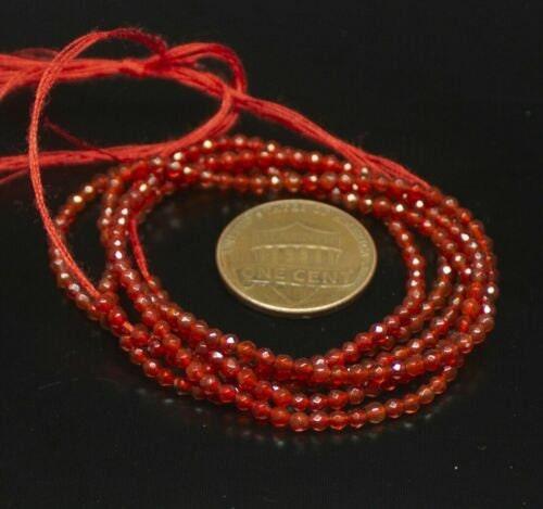 2 Strand Red Onyx Faceted Round Ball Gemstone Loose Spacer Beads Strand 15" 3mm