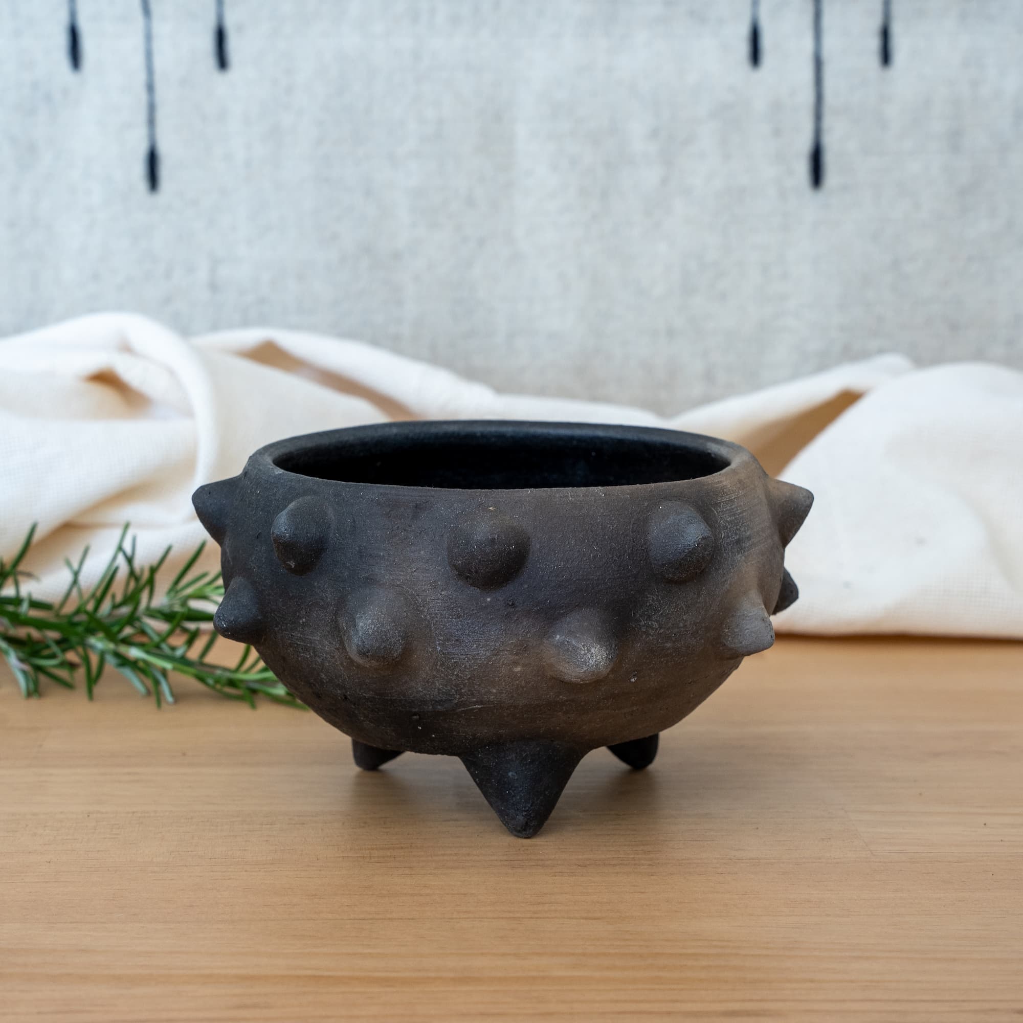 Burnt Round Pochote Planter