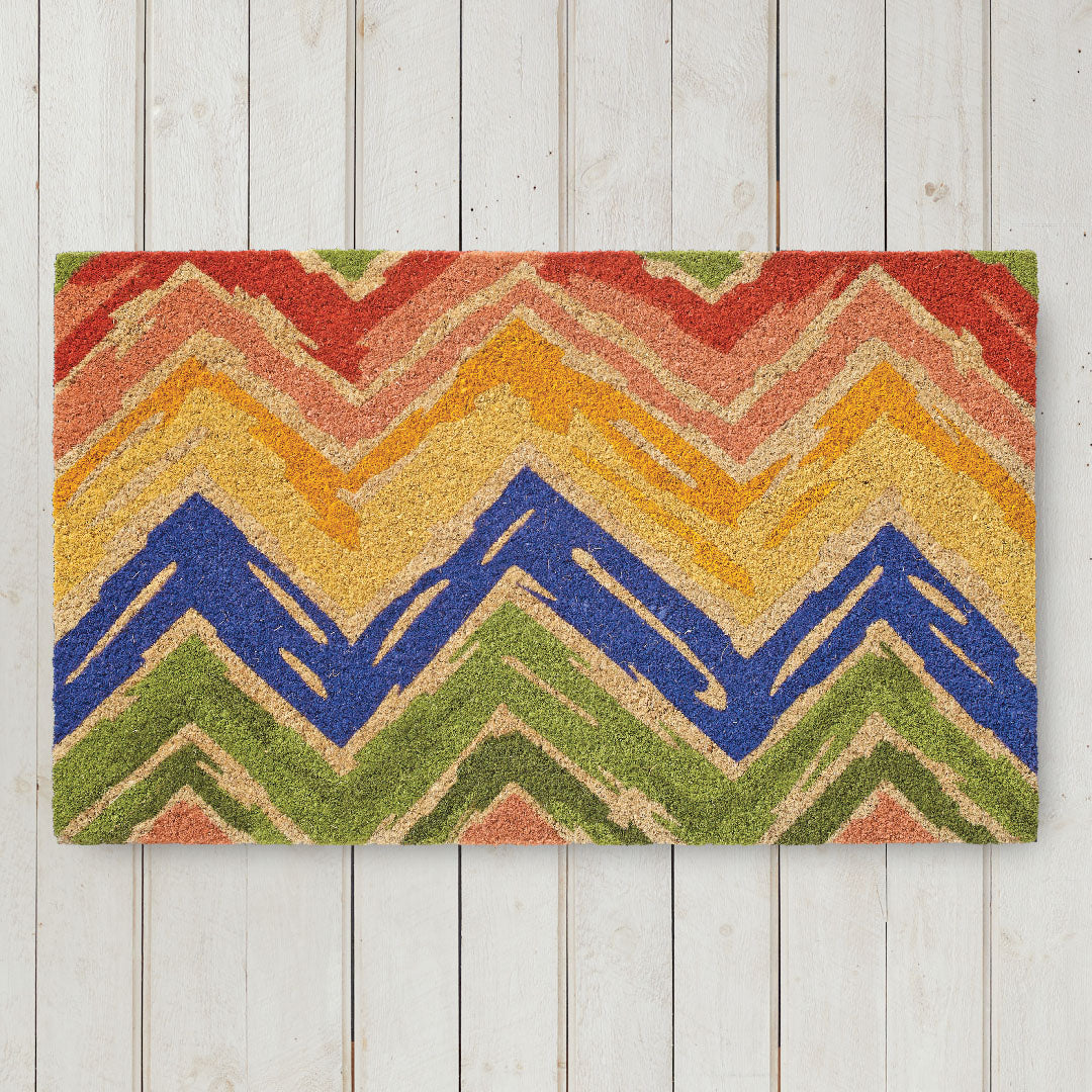 HF by LT Boho Market Rubber and Coir Flatweave Doormat, 18 x 30 Inches, Durable