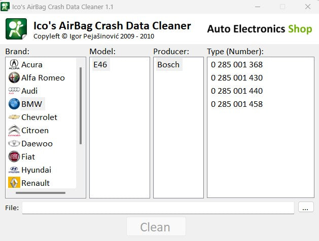 Ico's AirBag Crash Data Cleaner 1.1
